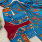 Blue Floral Ready to Wear Saree with Jacket
