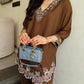 Brown Embroidered Kurta Pant Co-ord Set