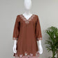 Brown Embroidered Kurta Pant Co-ord Set