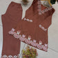Brown Embroidered Kurta Pant Co-ord Set