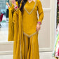Maroon Mirror Work Palazzo Set