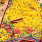 Yellow Floral Print Georgette Saree