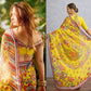 Yellow Floral Print Georgette Saree