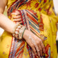 Yellow Floral Print Georgette Saree