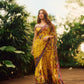 Yellow Floral Print Georgette Saree