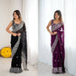 Thread Embroidery Faux Georgette Saree