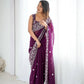 Thread Embroidery Faux Georgette Saree