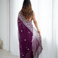 Thread Embroidery Faux Georgette Saree