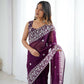 Thread Embroidery Faux Georgette Saree