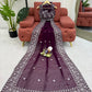 Thread Embroidery Faux Georgette Saree