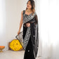 Thread Embroidery Faux Georgette Saree