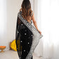 Thread Embroidery Faux Georgette Saree