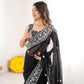 Thread Embroidery Faux Georgette Saree