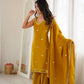 Mustard Roman Silk Kurta Palazzo Set