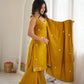 Mustard Roman Silk Kurta Palazzo Set