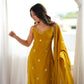 Mustard Roman Silk Kurta Palazzo Set