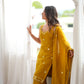 Mustard Roman Silk Kurta Palazzo Set