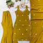 Mustard Roman Silk Kurta Palazzo Set