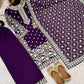 Embroidered Faux Georgette Suit Set with Dupatta