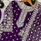 Embroidered Faux Georgette Suit Set with Dupatta