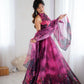 Magenta Organza Lehenga with Zari Work