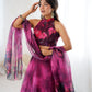 Magenta Organza Lehenga with Zari Work