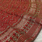 Red Chevron Thai Silk Lehenga with Zari Work