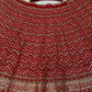 Red Chevron Thai Silk Lehenga with Zari Work