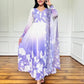 Designer Faux Georgette Digital Print Gown Set