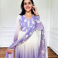Designer Faux Georgette Digital Print Gown Set