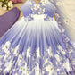 Designer Faux Georgette Digital Print Gown Set