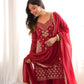 Red Georgette Sequin Kurta Palazzo Set