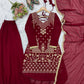 Red Georgette Sequin Kurta Palazzo Set