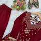 Red Georgette Sequin Kurta Palazzo Set