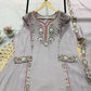 Mul Chanderi Embroidered Kurta Palazzo Set