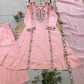Mul Chanderi Embroidered Kurta Palazzo Set