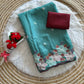 Floral Embroidery Border Kota Saree