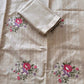 Beige Floral Tussar Saree