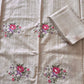 Beige Floral Tussar Saree