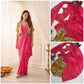 Pink Bandhani Pre-Draped Saree with Mirror Jacket