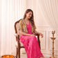 Pink Bandhani Pre-Draped Saree with Mirror Jacket