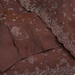 Brown Beaded Shimmer Satin Saree