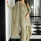 Olive Floral Thread Anarkali