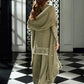 Olive Floral Thread Anarkali