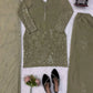 Olive Floral Thread Anarkali