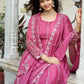 Embroidered Star Georgette Festival Gown Set