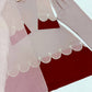 Beige Maroon Roman Silk Kaftan Palazzo Set