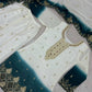 Ivory Teal Ombre Georgette Palazzo Suit