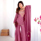 Designer Embroidered Silk Palazzo Suit with Dupatta