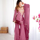 Designer Embroidered Silk Palazzo Suit with Dupatta